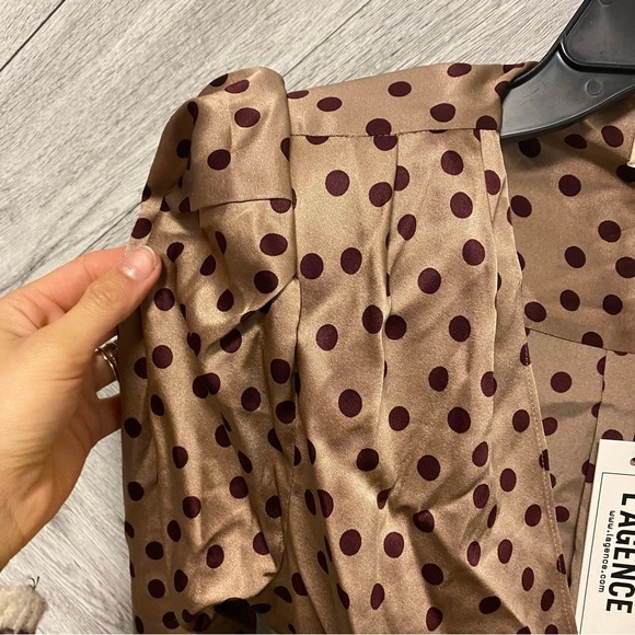 L’AGENCE | Brenda Puff Sleeve Silk Bodysuit Dots Size XS - Picture 8 of 14